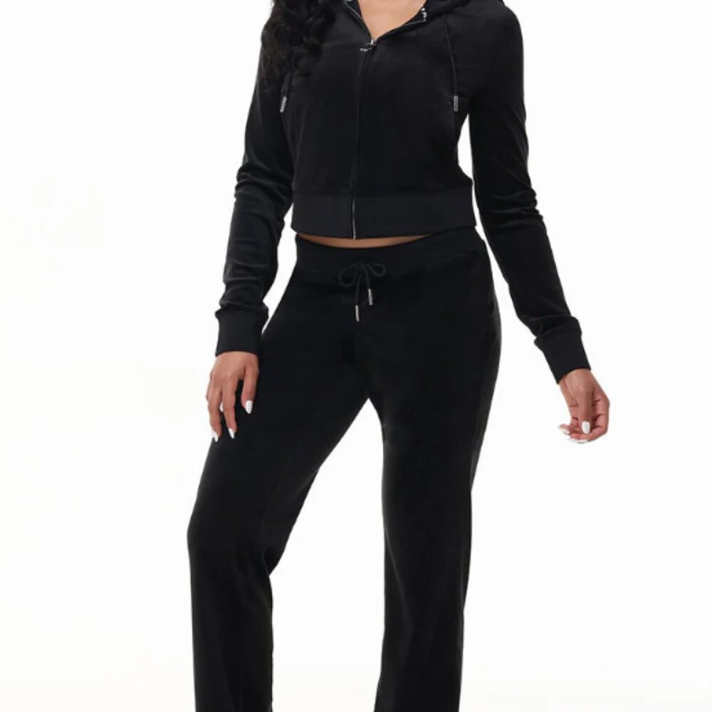 Juicy Couture OG Bling Velour Hoodie and Pants COMPLETE Set Size Large NWT